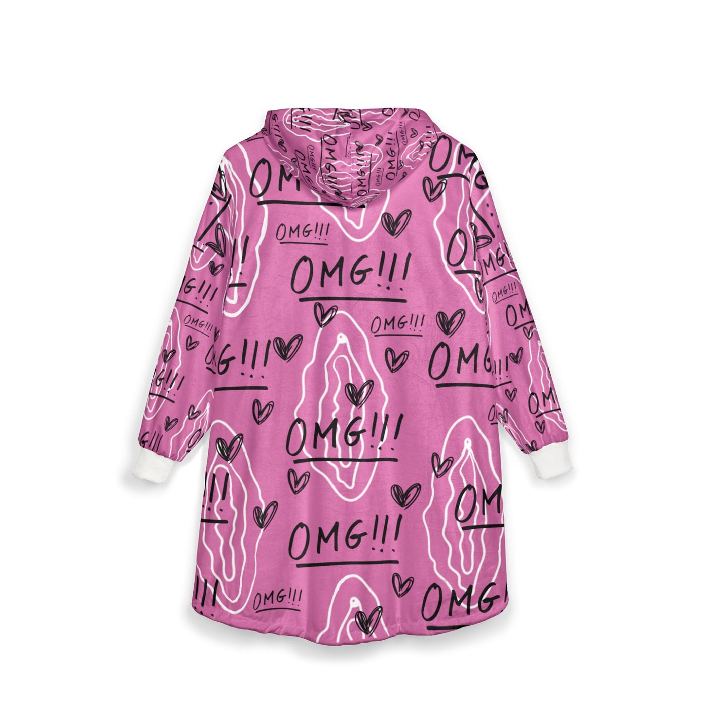 Pink Shocking Feminist we love vaginas Unisex Hooded Blanket