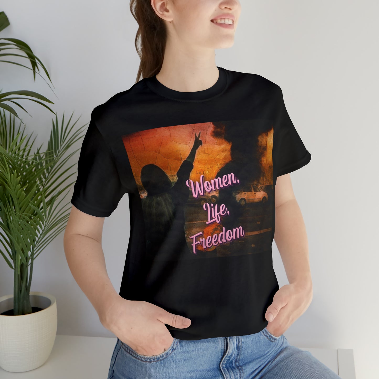 Beautiful Women Life Freedom Unisex Jersey Short Sleeve Tee, Brave Iranian Women Fighting for their basic human rights.