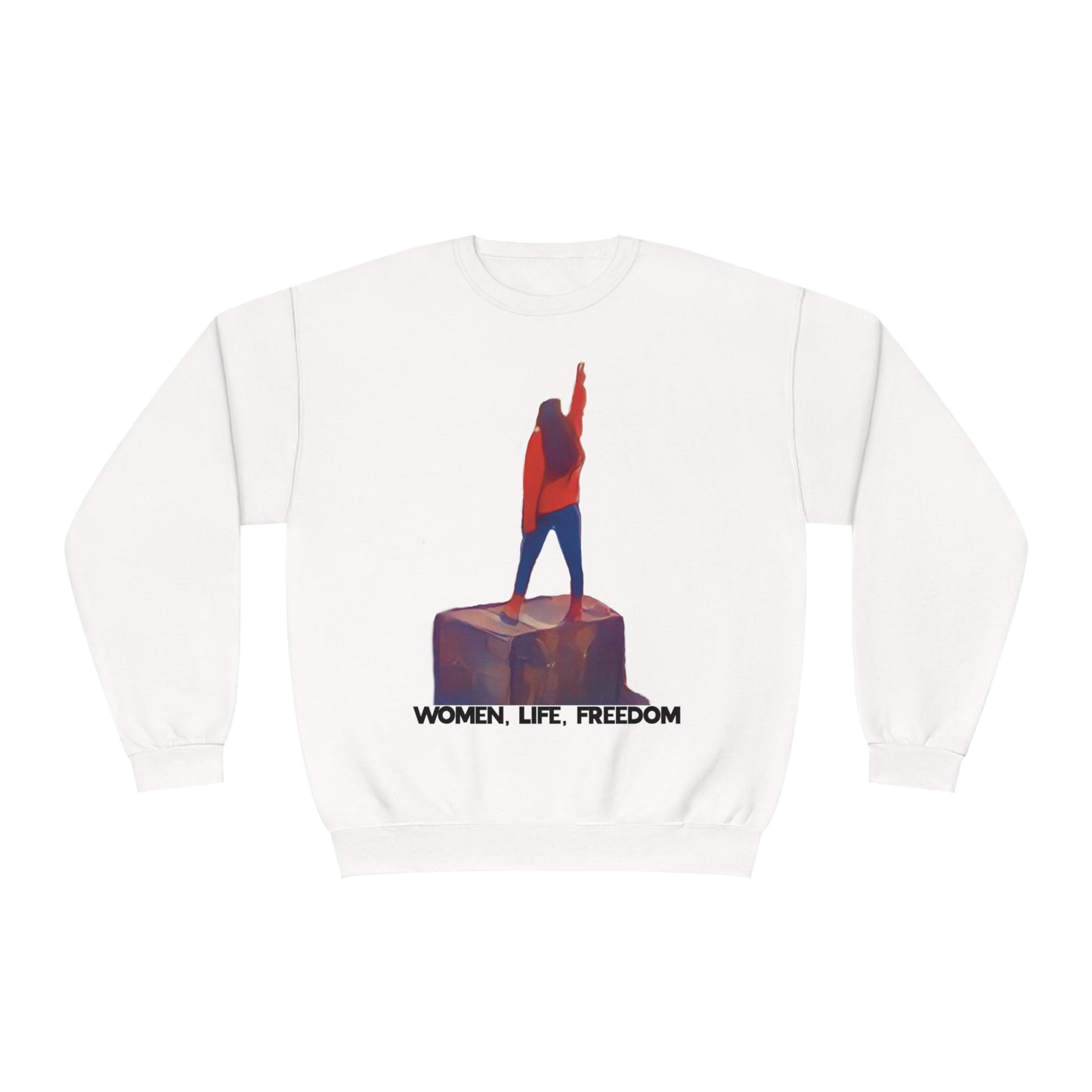 Women, Life, Freedom, Mahsa Amini Iran Protests Unisex NuBlend® Crewneck Sweatshirt, 25% goes to charity