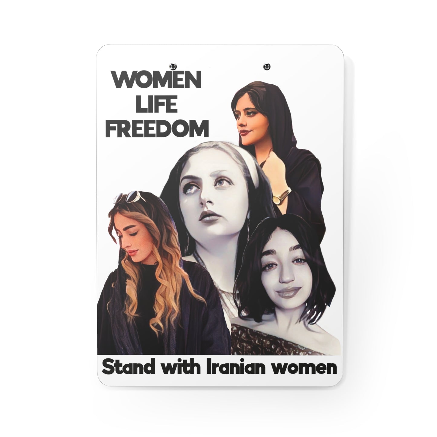 Stand with Iranian Women, Mahsa Amini Women Life Freedom Clipboard, Women’s Rights Iran Activist Clipboard