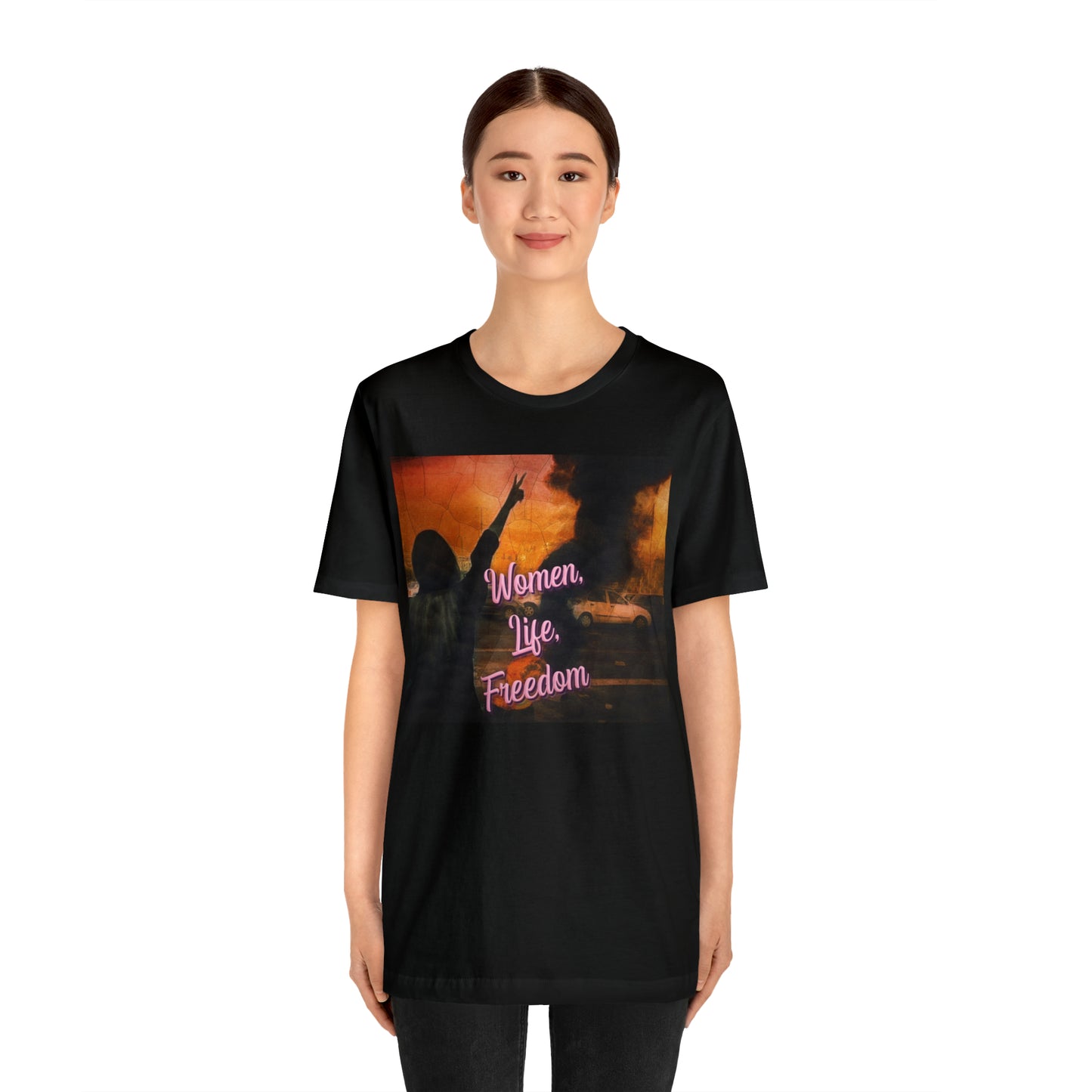 Beautiful Women Life Freedom Unisex Jersey Short Sleeve Tee, Brave Iranian Women Fighting for their basic human rights.