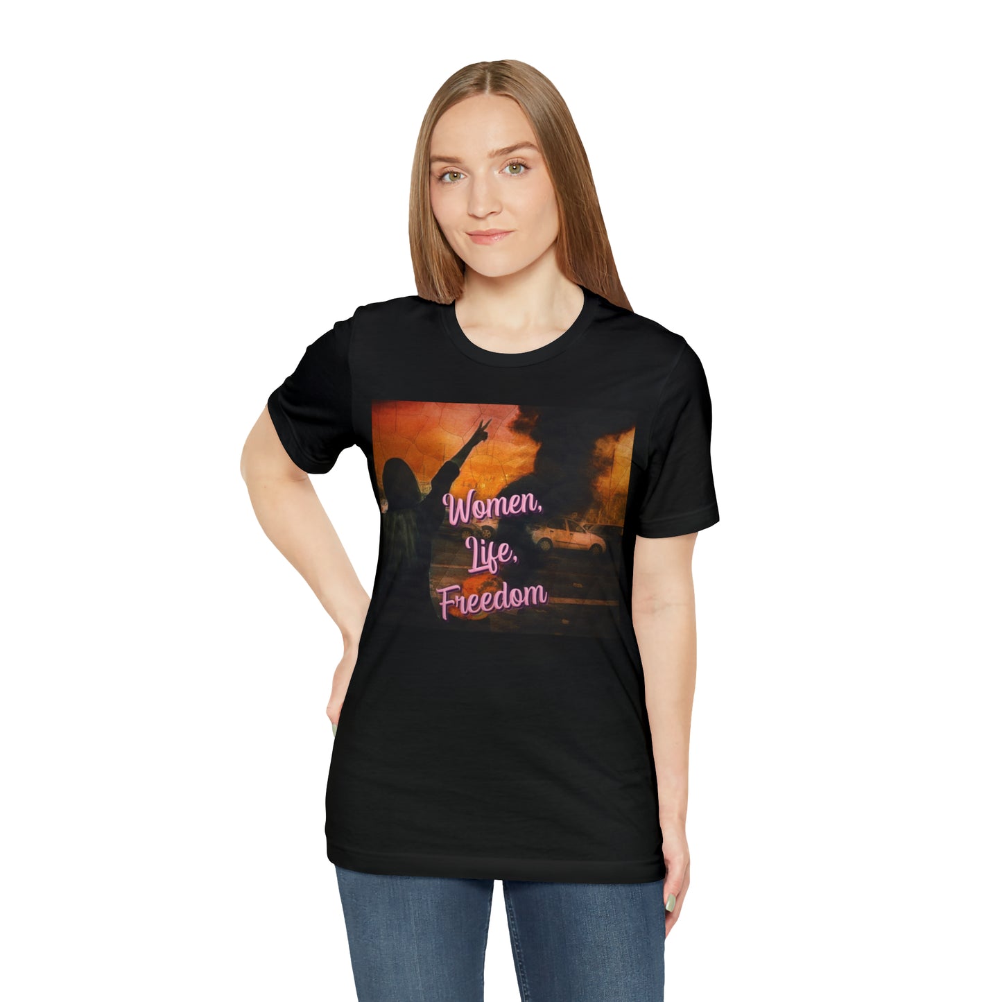 Beautiful Women Life Freedom Unisex Jersey Short Sleeve Tee, Brave Iranian Women Fighting for their basic human rights.