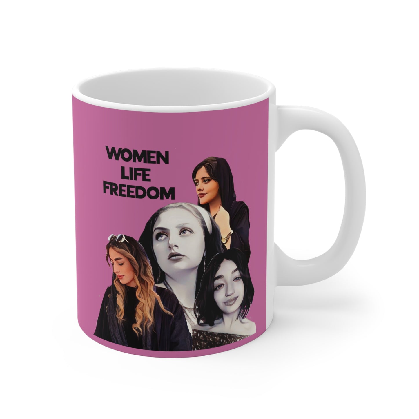 Women Life Freedom Mahsa Amini, Hadis Najafi, Sarina Elmailzadeh, and Aida Rostami Ceramic Mugs, Stand with Iranian women, Fallen Women of Iran Mug, 25% goes to Charity, Made in USA