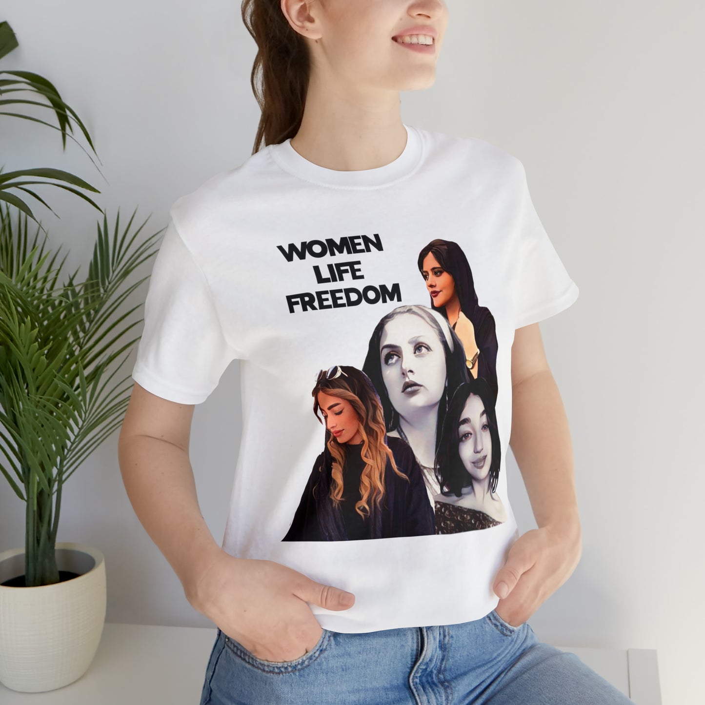 Women Life Freedom Mahsa Amini, Hadis Najafi, Sarina Elmailzadeh, and Aida Rostami Unisex Jersey Short Sleeve Tee, Stand with Iranian women, MADE IN USA, Fallen Women of Iran shirt, Mahsa Amini tshirt, 25% goes to Charity