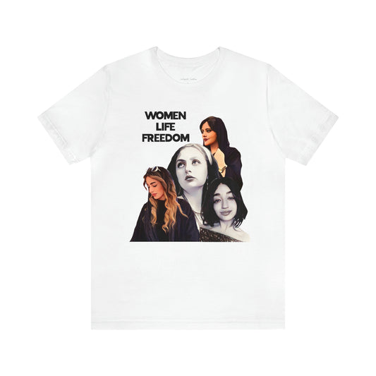 Women Life Freedom Mahsa Amini, Hadis Najafi, Sarina Elmailzadeh, and Aida Rostami Unisex Jersey Short Sleeve Tee, Stand with Iranian women, MADE IN USA, Fallen Women of Iran shirt, Mahsa Amini tshirt, 25% goes to Charity