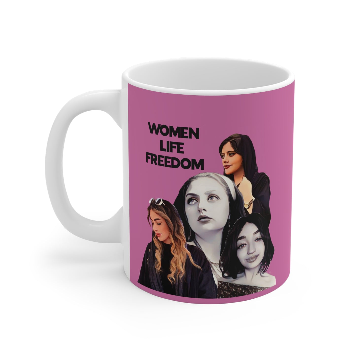 Women Life Freedom Mahsa Amini, Hadis Najafi, Sarina Elmailzadeh, and Aida Rostami Ceramic Mugs, Stand with Iranian women, Fallen Women of Iran Mug, 25% goes to Charity, Made in USA