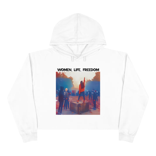 Women, Life, Freedom Mahsa Amini  Iran Protests Crop Hoodie, 25% goes to charity