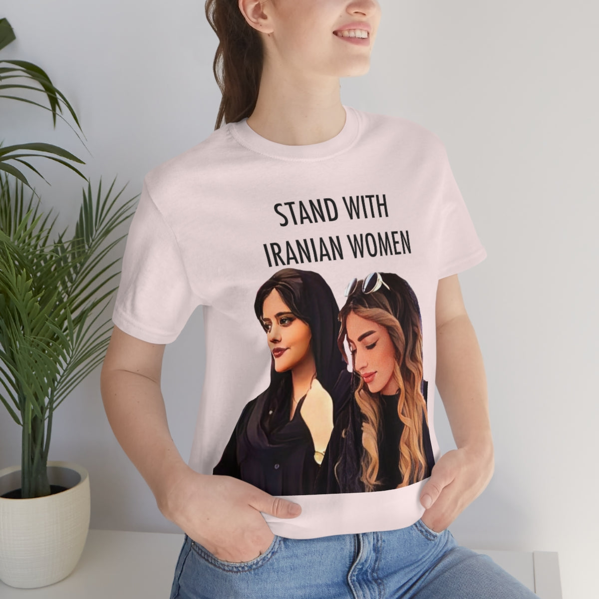 Stand with the women of Iran Mahsa Amini Hadis Najafi Unisex Jersey Short Sleeve Tee