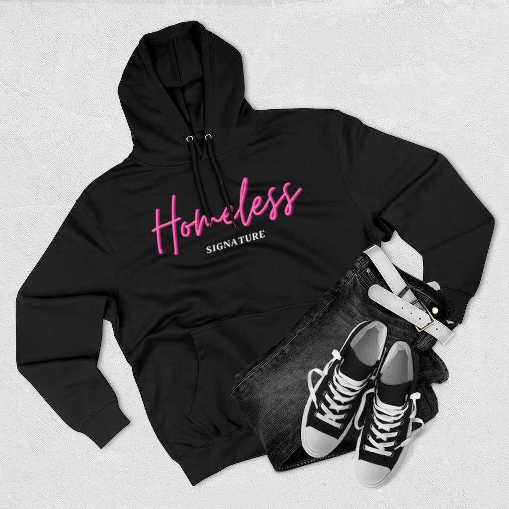 Homeless Signature Unisex Premium Pullover Hoodie, philanthropist gift, shirts for a cause, unique gift idea, homelessness awareness hoodie