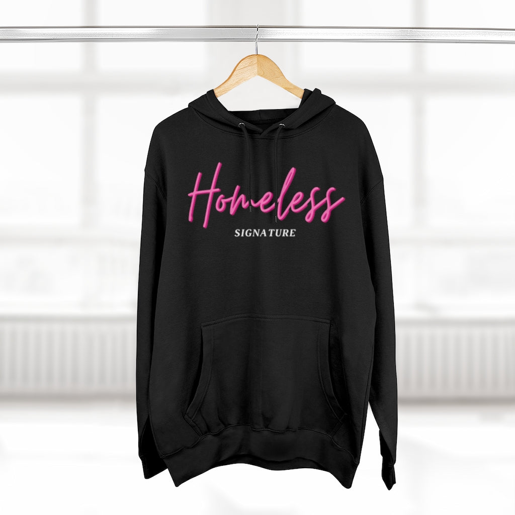 Homeless Signature Unisex Premium Pullover Hoodie, philanthropist gift, shirts for a cause, unique gift idea, homelessness awareness hoodie