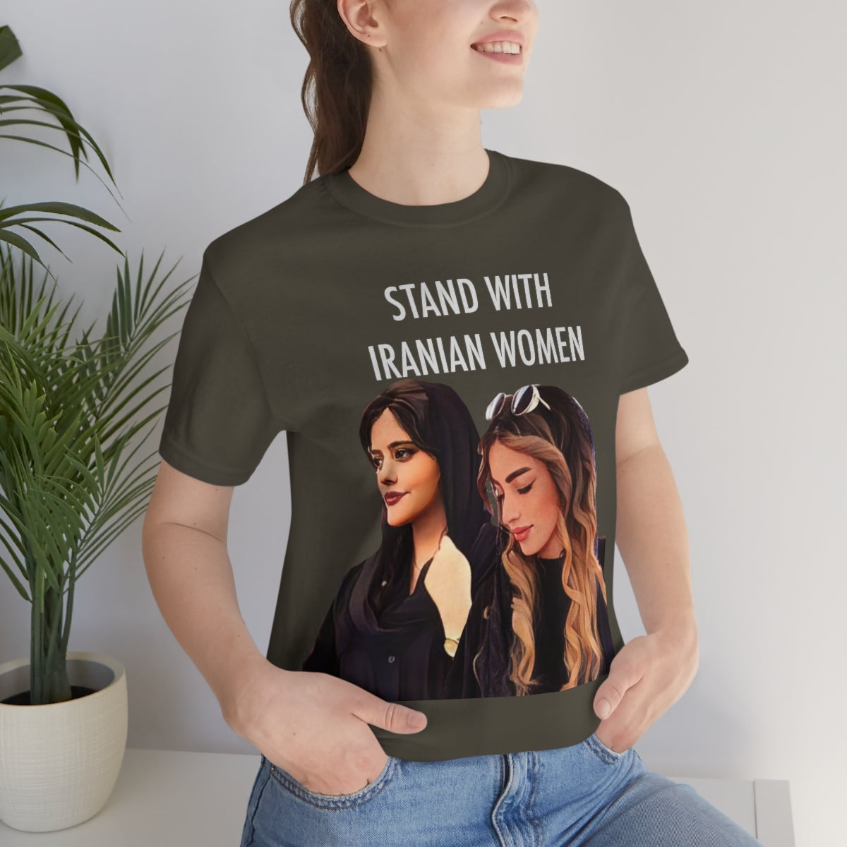 Stand with the women of Iran Mahsa Amini Hadis Najafi Unisex Jersey Short Sleeve Tee