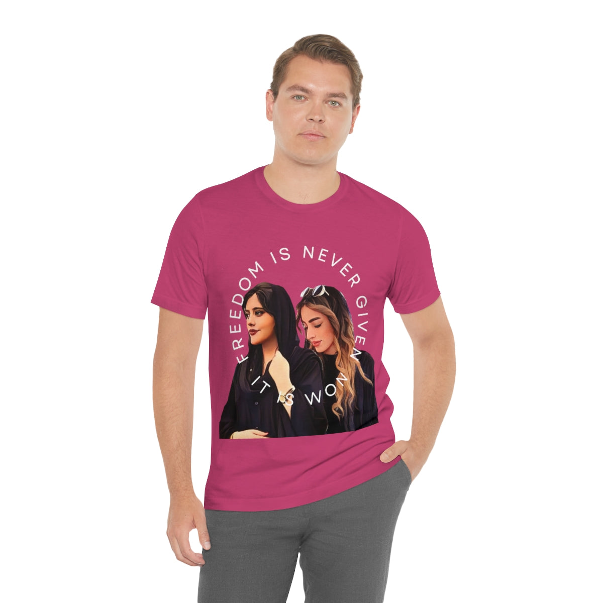 Stand with the women of Iran -Mahsa Amini, Hadis Najafi- Unisex Jersey Short Sleeve Tee