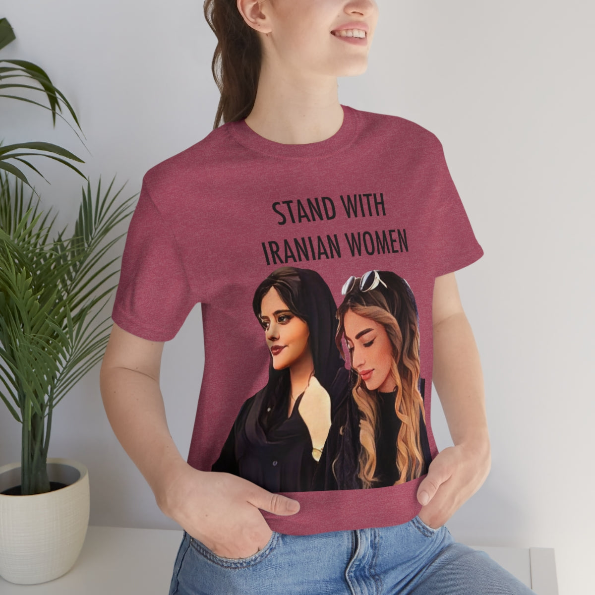 Stand with the women of Iran Mahsa Amini Hadis Najafi Unisex Jersey Short Sleeve Tee