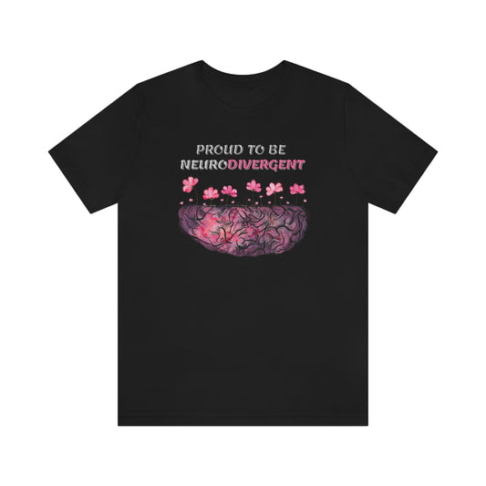 Beautiful hidden beauty within floral brain Proud to be Neurodivergent Unisex Short Sleeve T-Shirt, 25% goes to Charity, Autism Mom Owned, Autism, ADHD, Tourette’s, ODD tee