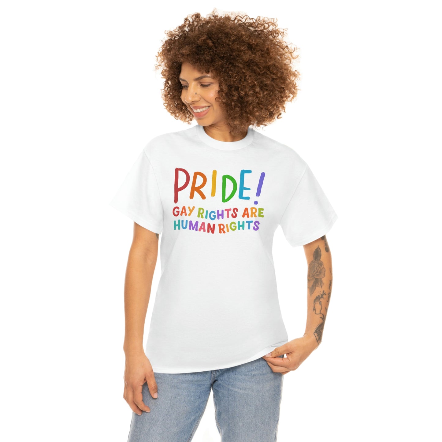 Beautiful Pride Gay Rights are Human Rights Unisex Heavy Cotton Tee