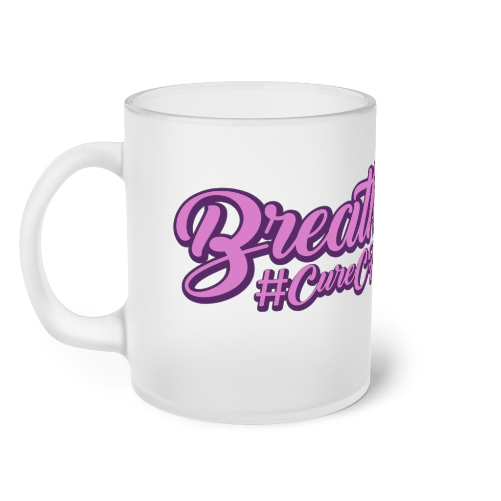 Cystic Fibrosis Cure CF Breathe frosted Glass Mug gift