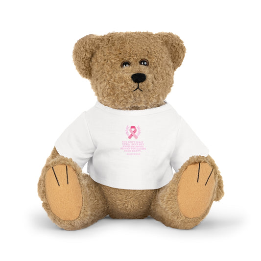 Breast Cancer Plush Toy with Nightbirde Inspirational Quote