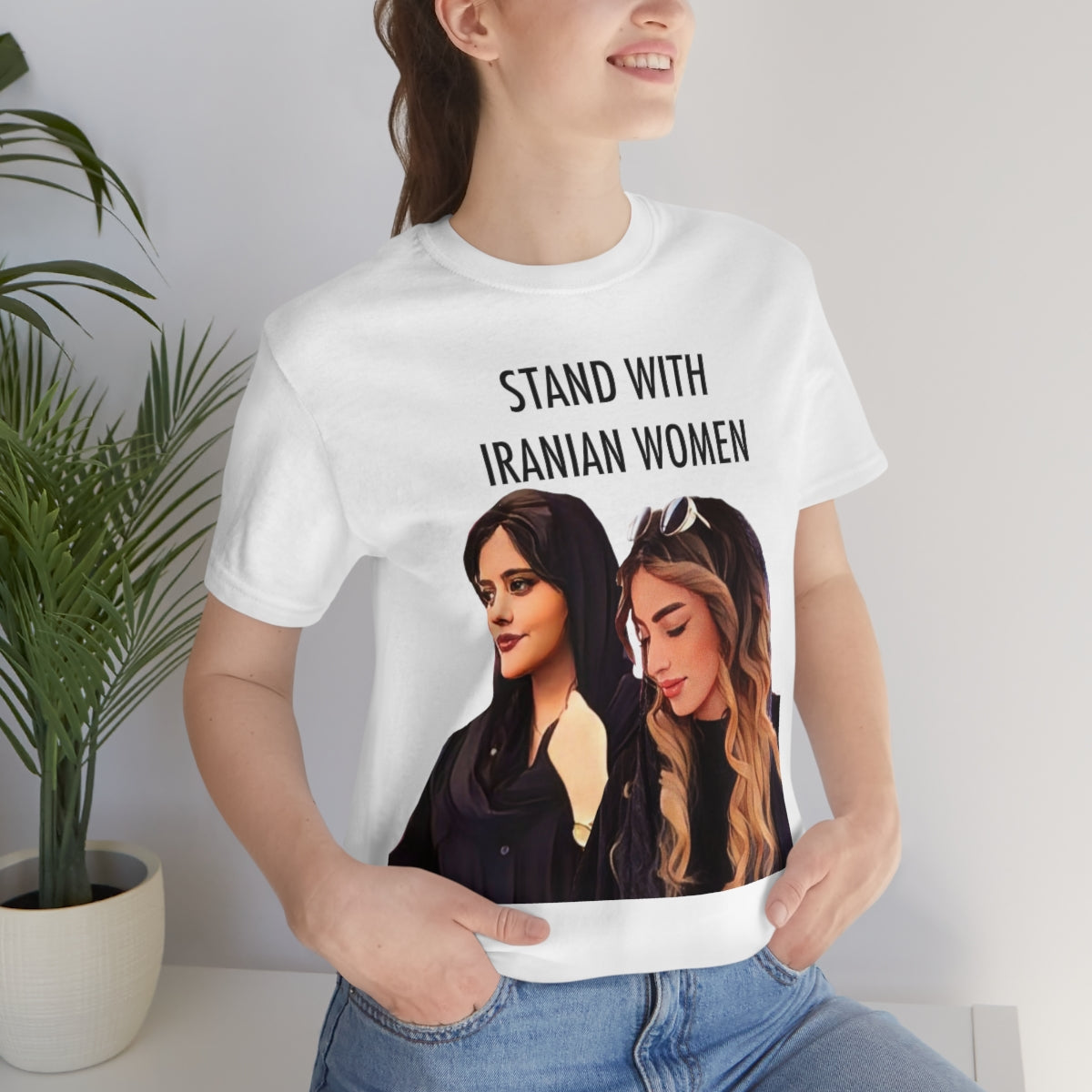 Stand with the women of Iran Mahsa Amini Hadis Najafi Unisex Jersey Short Sleeve Tee