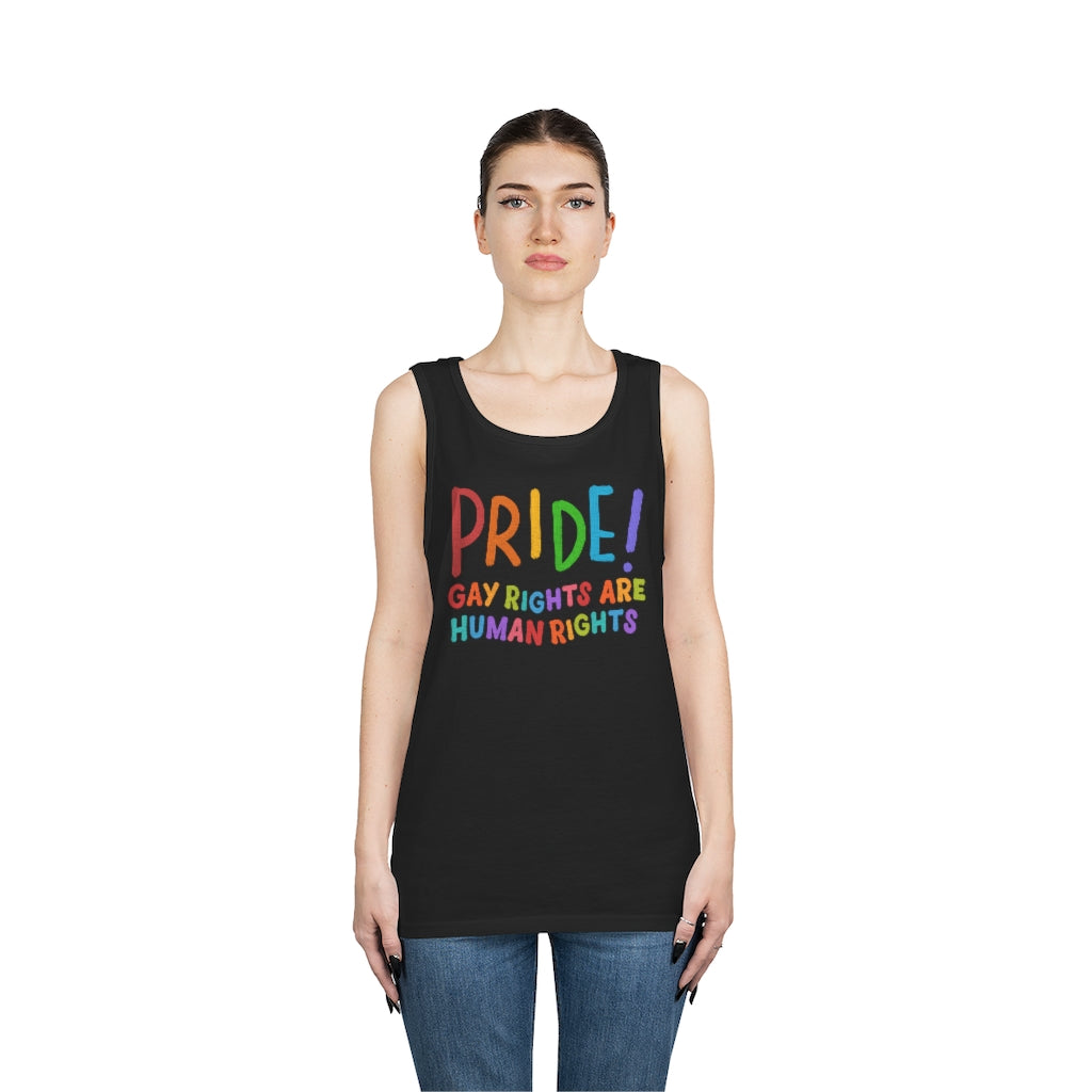 Pride Gay Rights are Human Rights Heavy Cotton Tank Top