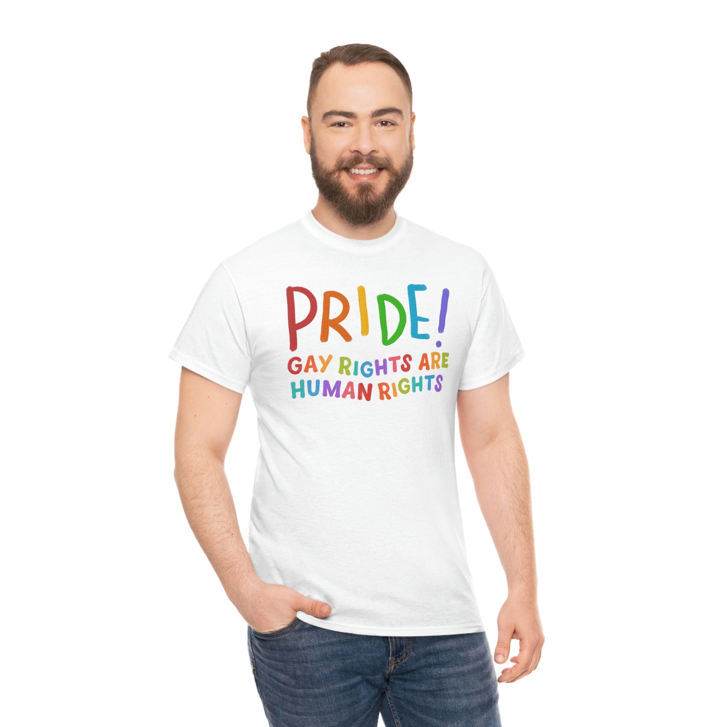 Beautiful Pride Gay Rights are Human Rights Unisex Heavy Cotton Tee