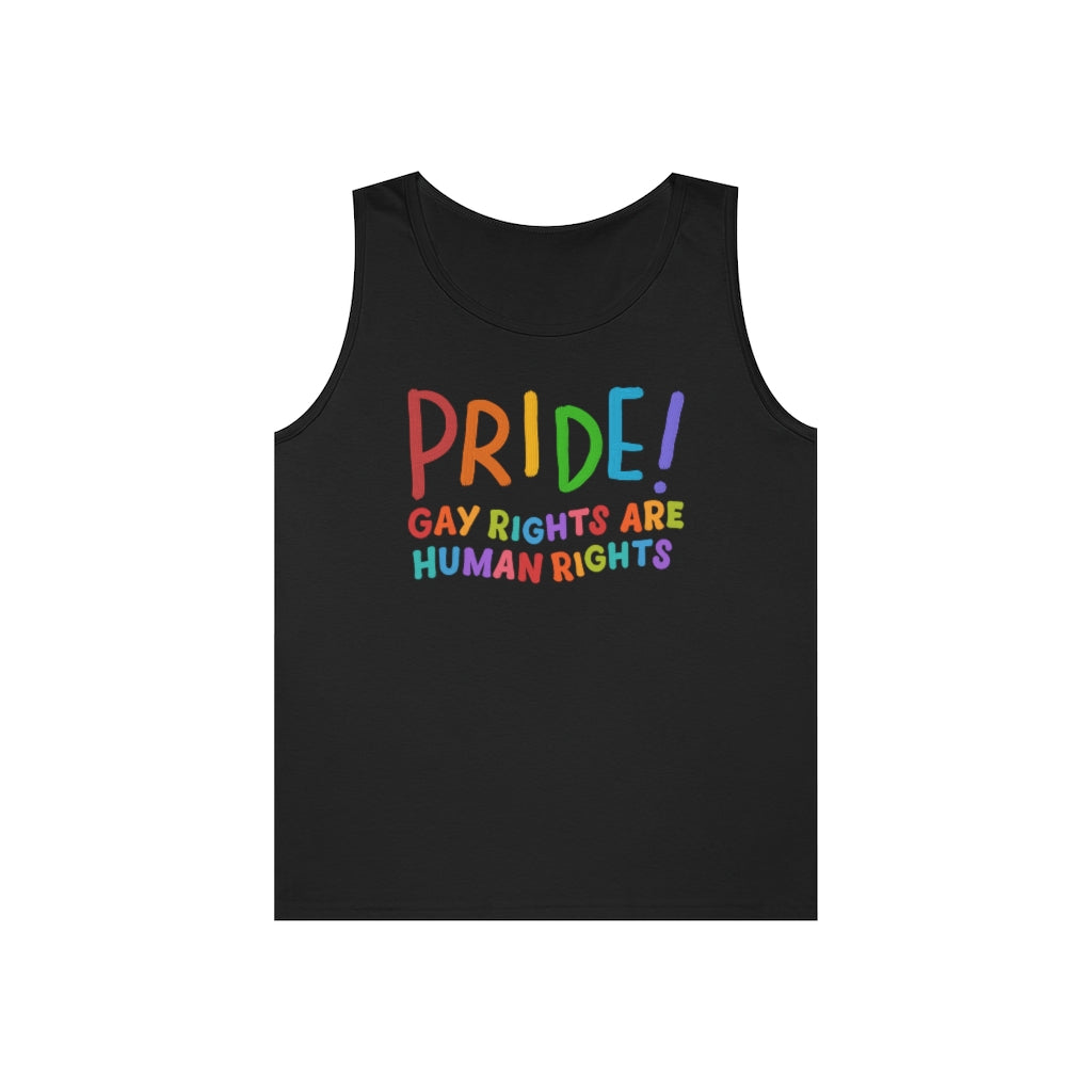 Pride Gay Rights are Human Rights Heavy Cotton Tank Top