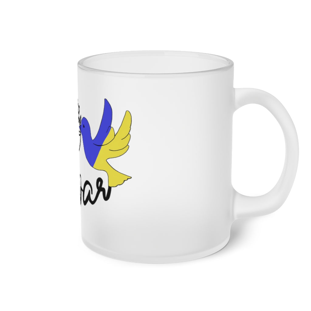 Stop War Ukraine Frosted Glass Mug