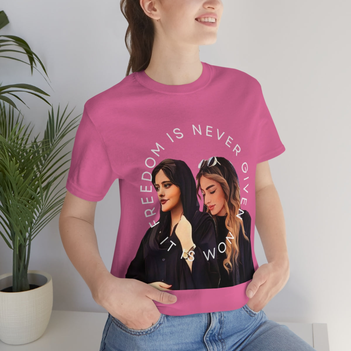 Stand with the women of Iran -Mahsa Amini, Hadis Najafi- Unisex Jersey Short Sleeve Tee