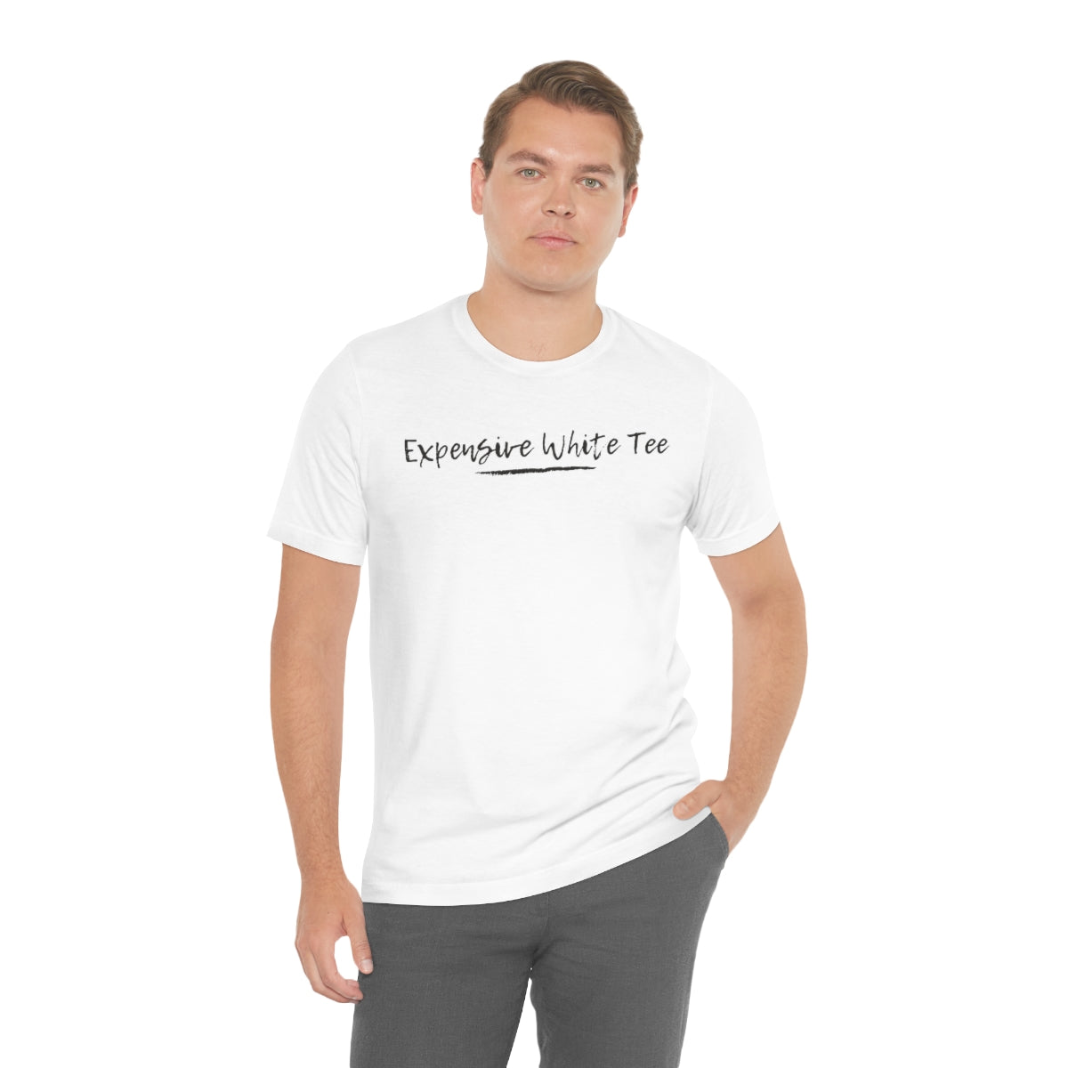 Expensive white Unisex Short Sleeve Tee