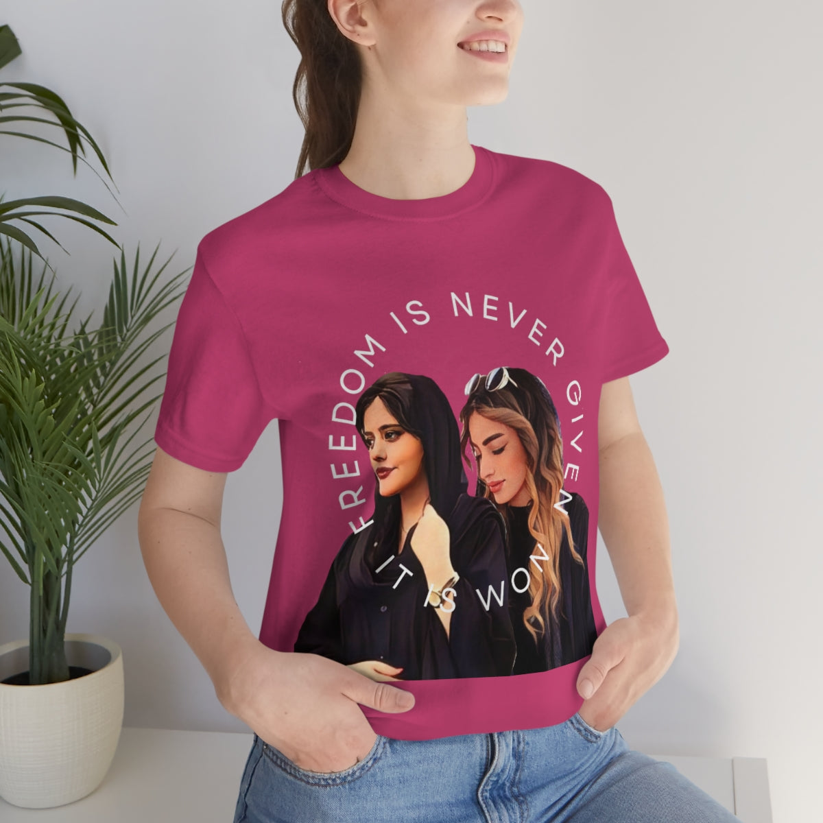 Stand with the women of Iran -Mahsa Amini, Hadis Najafi- Unisex Jersey Short Sleeve Tee