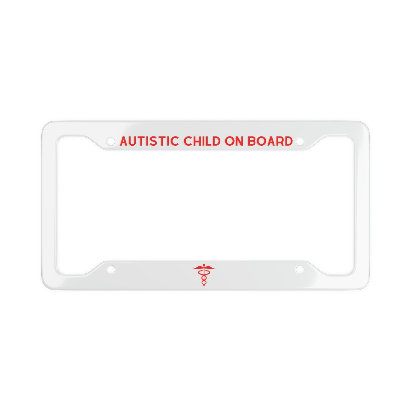 Autistic Child on Board License Plate Frame