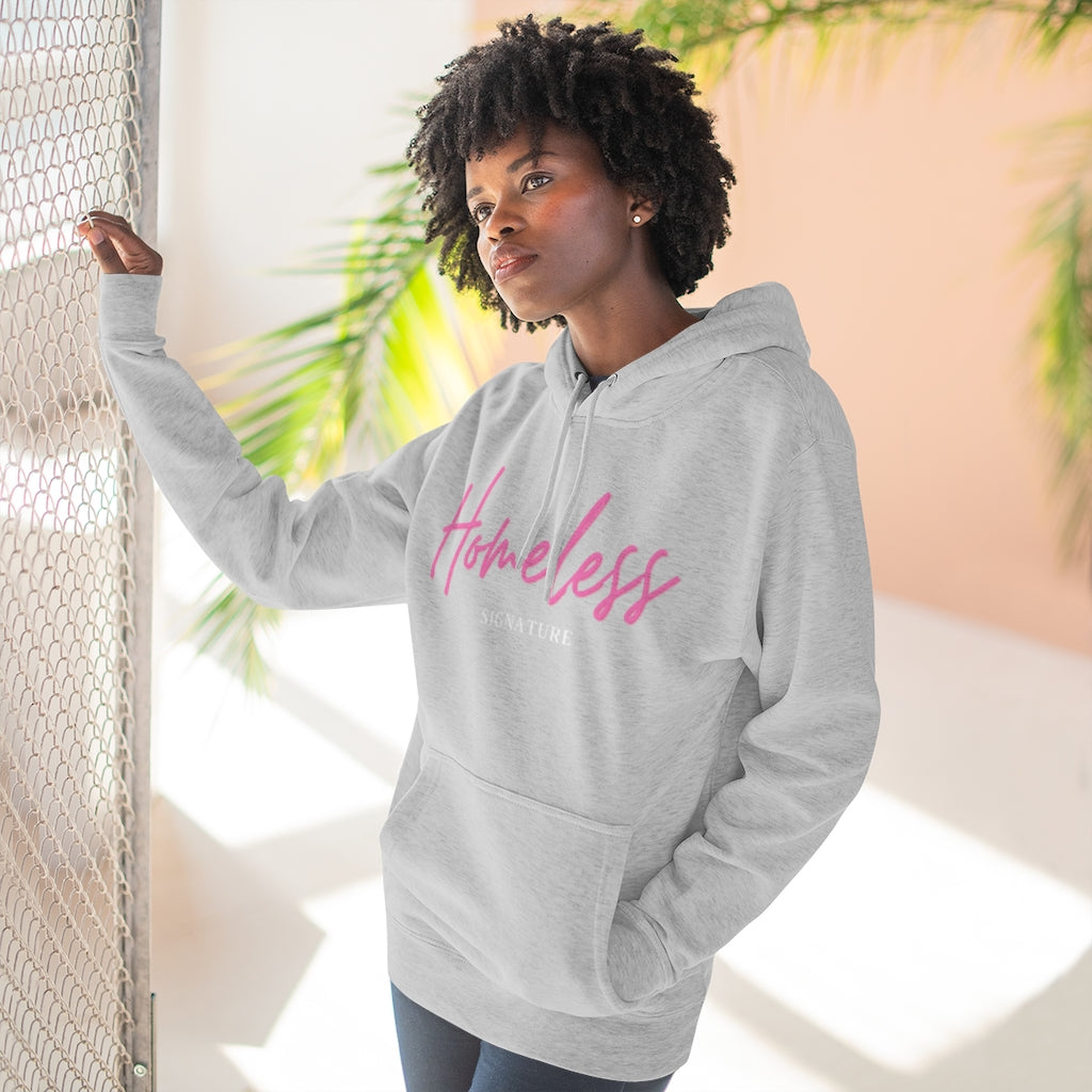 Homeless Signature Unisex Premium Pullover Hoodie, philanthropist gift, shirts for a cause, unique gift idea, homelessness awareness hoodie