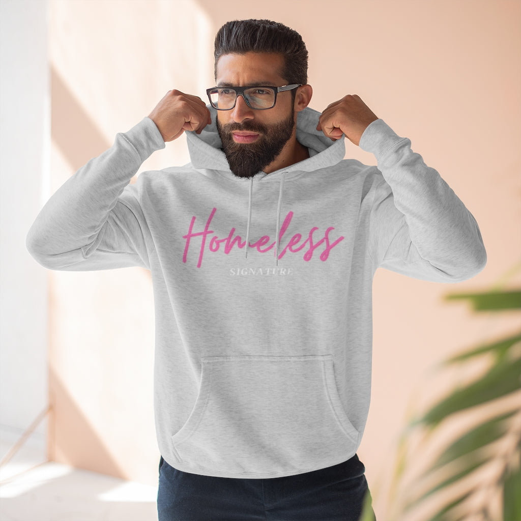 Homeless Signature Unisex Premium Pullover Hoodie, philanthropist gift, shirts for a cause, unique gift idea, homelessness awareness hoodie