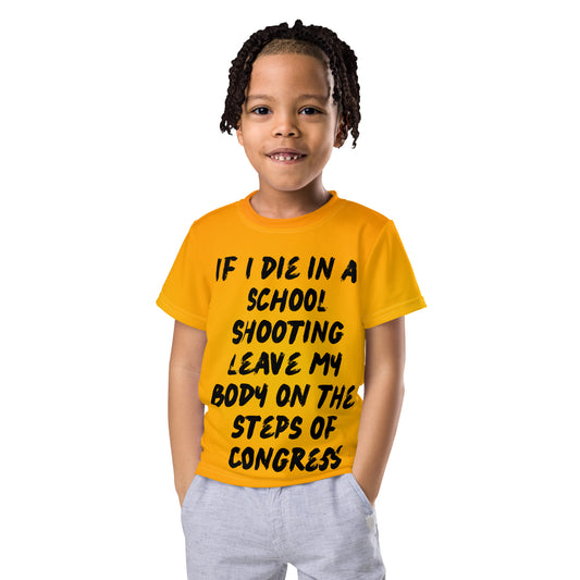 Kids If i die in a school shooting crew neck wear orange and end gun violence t-shirt