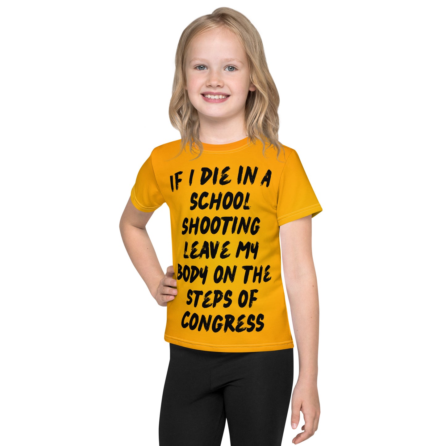 Kids If i die in a school shooting crew neck wear orange and end gun violence t-shirt