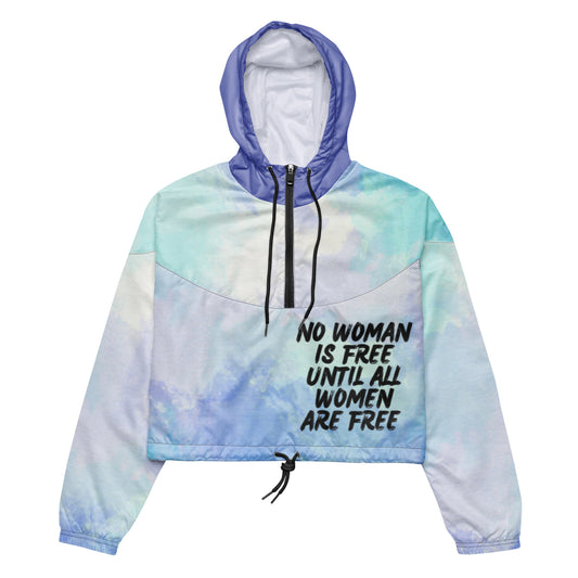 Women’s No Woman is free until all women are free Mahsa Amini cropped windbreaker Ships from China but looks amazing and is totally worth it!!