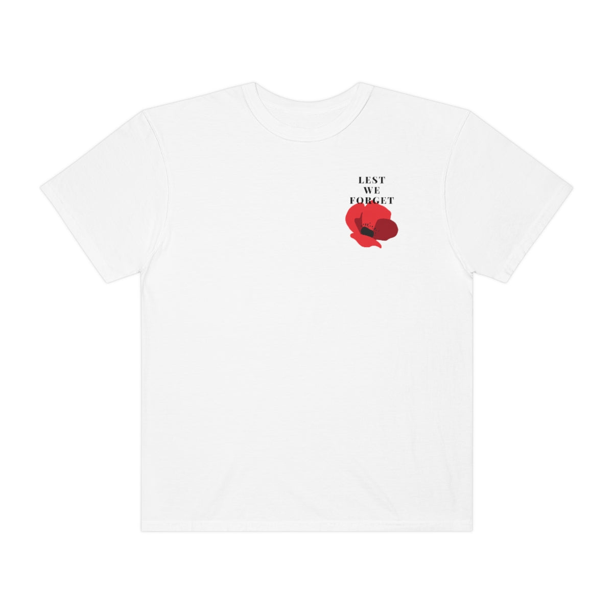 Lest we forget Remembrance & Memorial Day Unisex Comfort Colors Garment-Dyed Relaxed Fit T-shirt