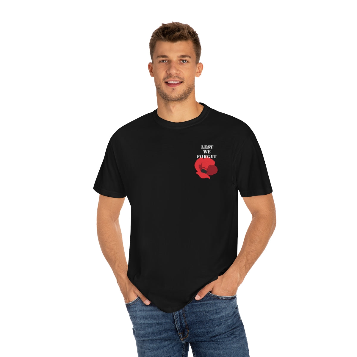 Lest we forget Remembrance & Memorial Day Unisex Comfort Colors Garment-Dyed Relaxed Fit T-shirt