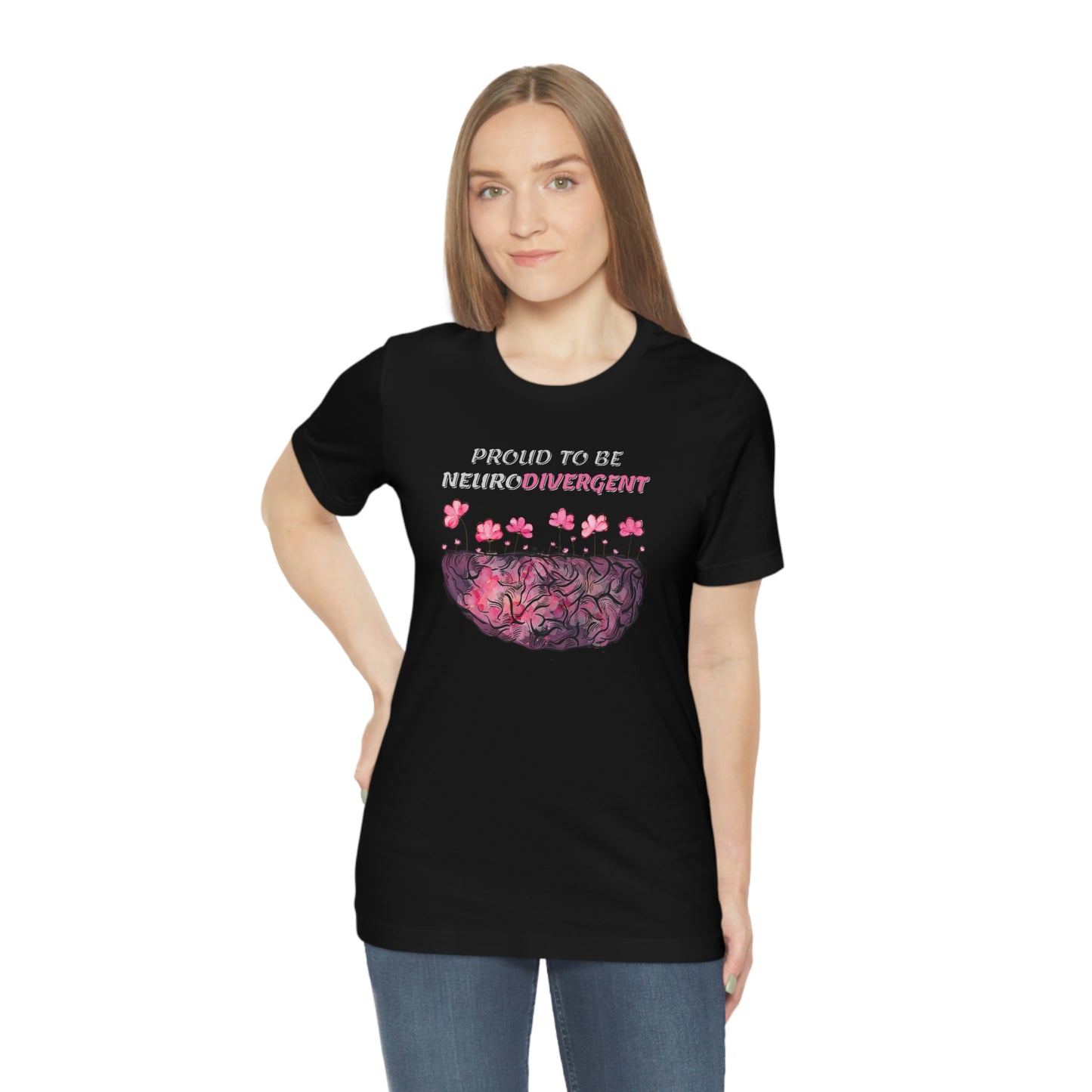 Beautiful hidden beauty within floral brain Proud to be Neurodivergent Unisex Short Sleeve T-Shirt, 25% goes to Charity, Autism Mom Owned, Autism, ADHD, Tourette’s, ODD tee