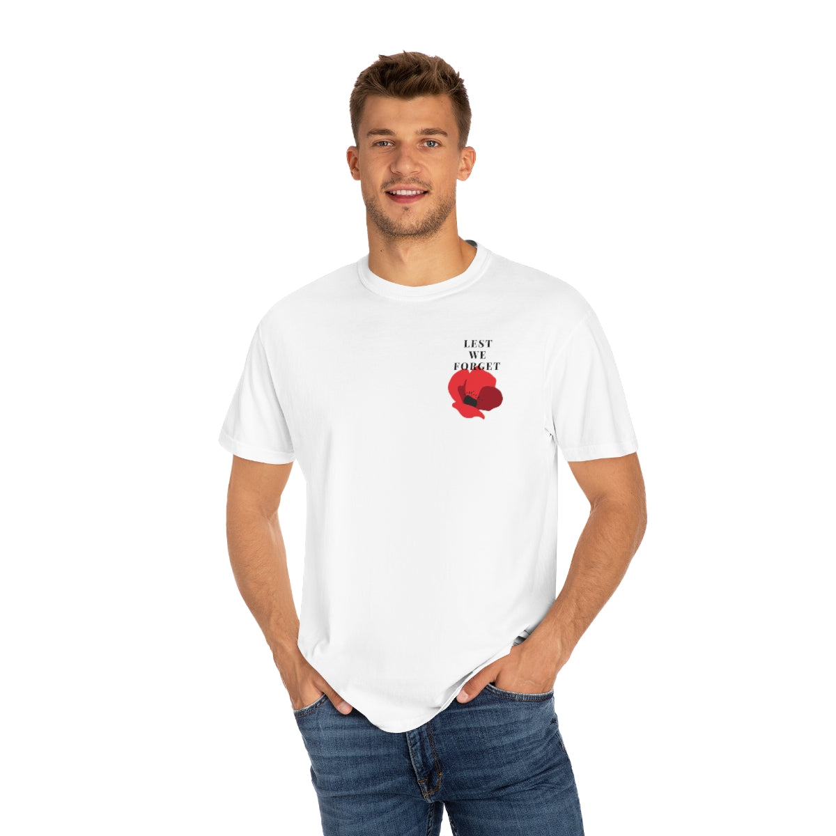 Lest we forget Remembrance & Memorial Day Unisex Comfort Colors Garment-Dyed Relaxed Fit T-shirt