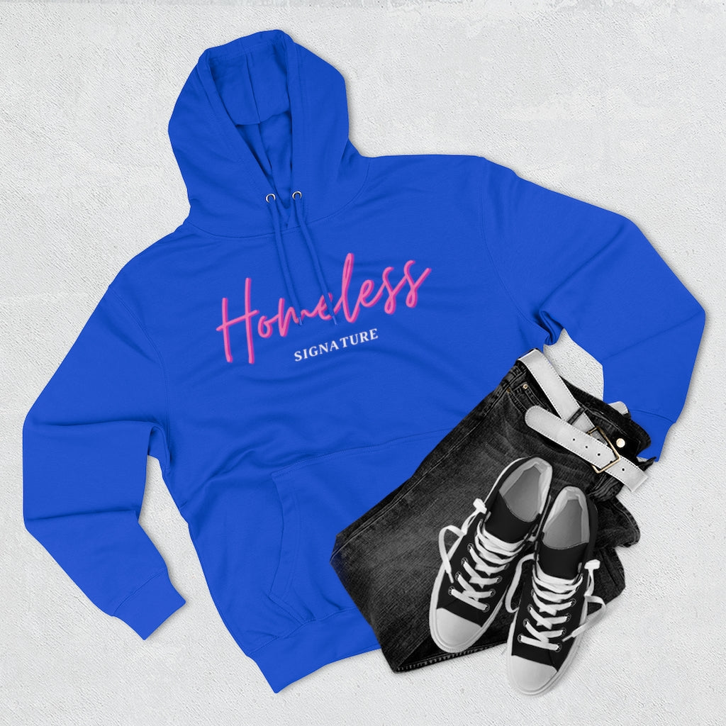 Homeless Signature Unisex Premium Pullover Hoodie, philanthropist gift, shirts for a cause, unique gift idea, homelessness awareness hoodie