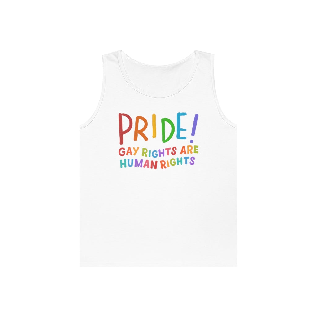 Pride Gay Rights are Human Rights Heavy Cotton Tank Top