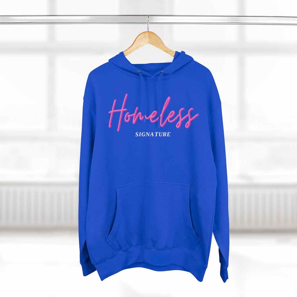 Homeless Signature Unisex Premium Pullover Hoodie, philanthropist gift, shirts for a cause, unique gift idea, homelessness awareness hoodie