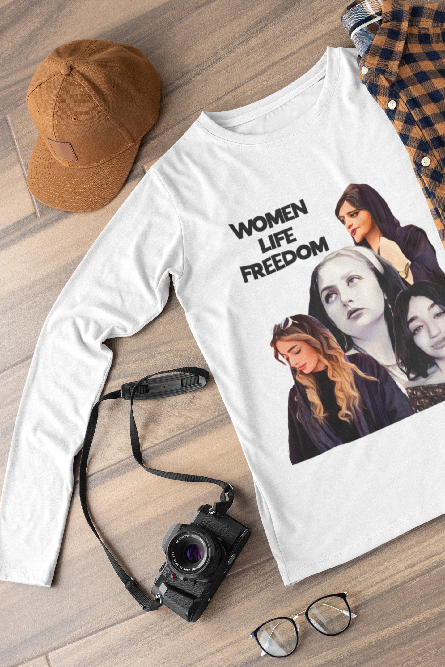 Women Life Freedom, Stand with Iranian women, Mahsa Amini Long Sleeve Fitted Crew